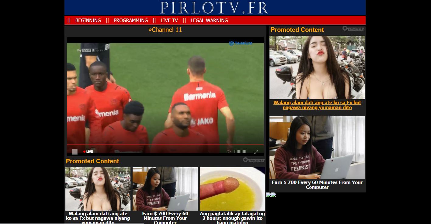 screenshot from Pirlotv